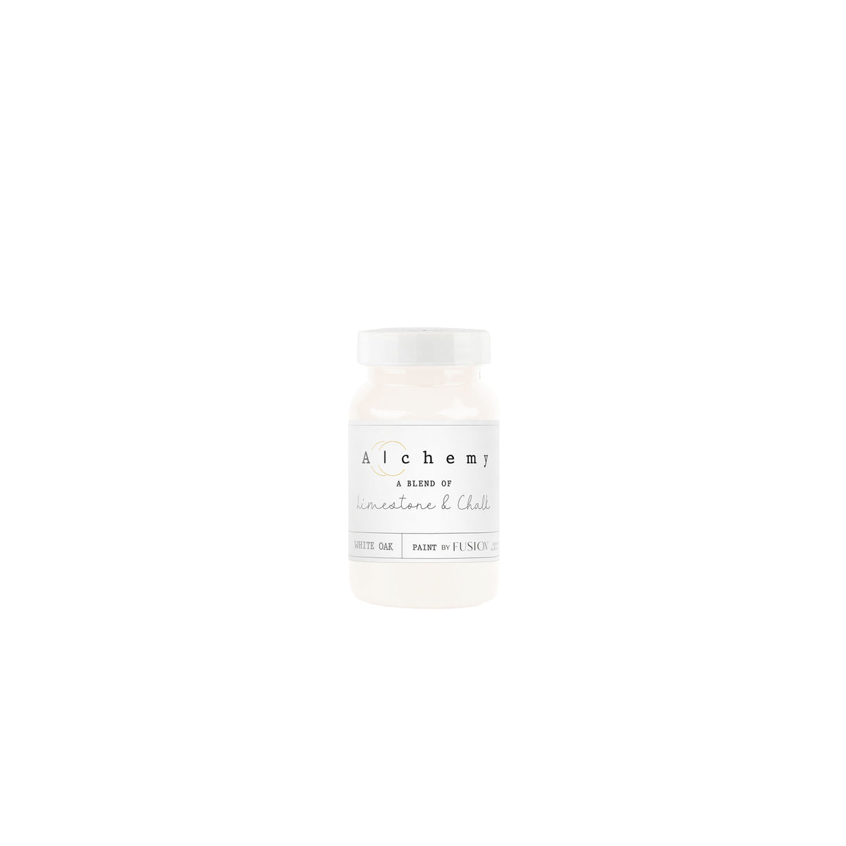 Bote Alchemy by Fusion White Oak 120ml, pintura a la tiza blanco roto antiguo con subtonos amarillos y grises, mezcla de limestone y chalk para muebles
