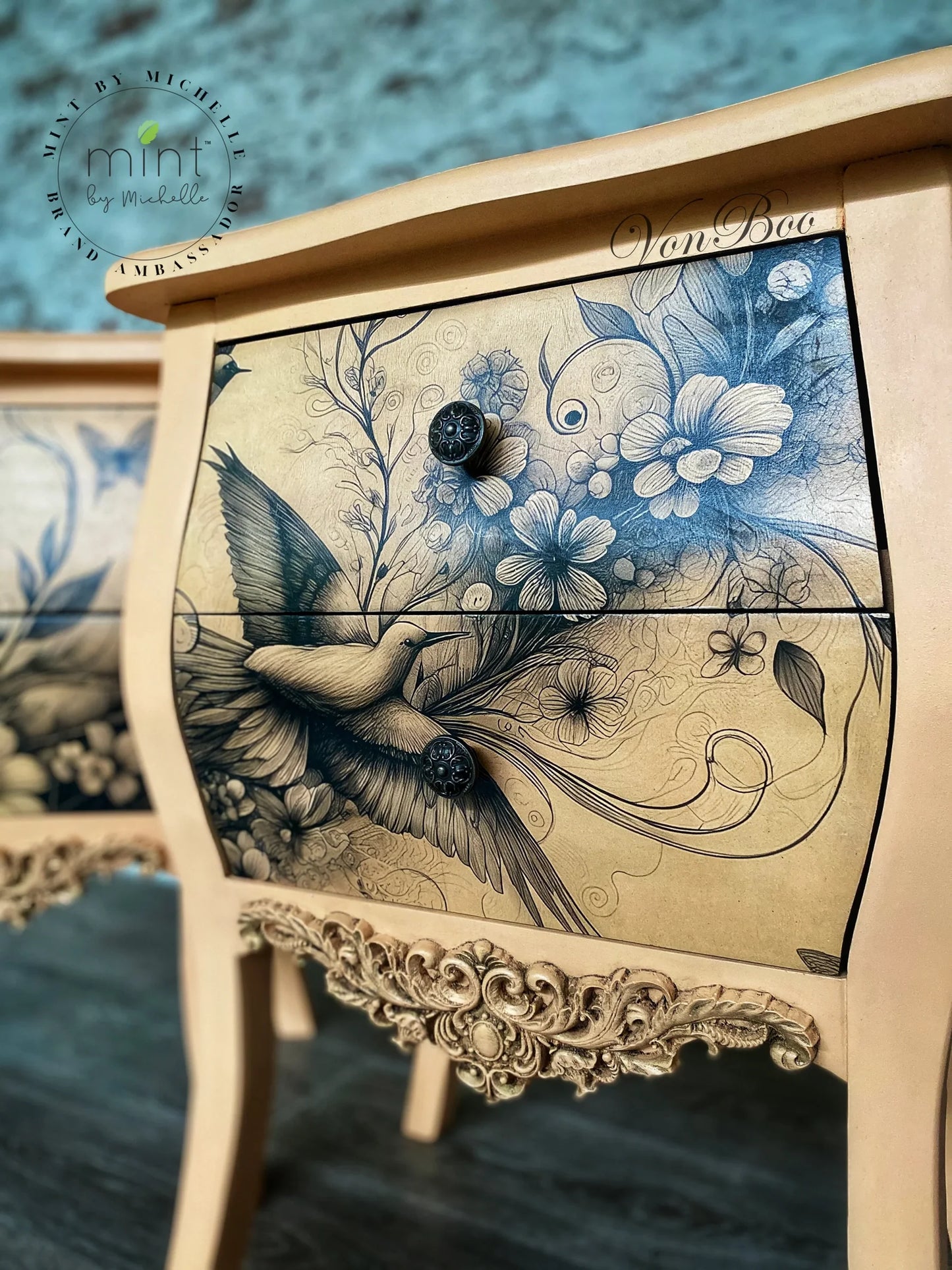 Botanical in Black & White - Mint by Michelle decoupage paper