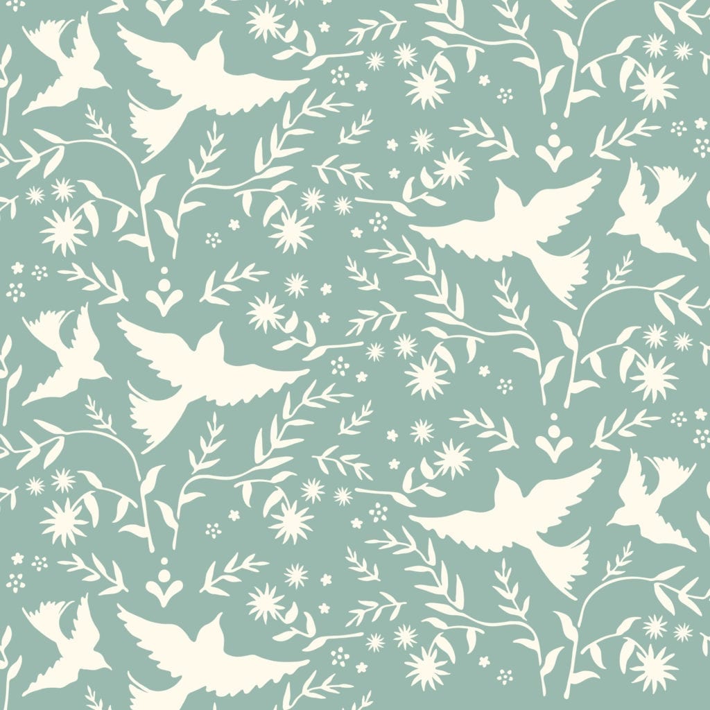 Diseño Mexican Birds pintado en Old White y Provence, Annie Sloan