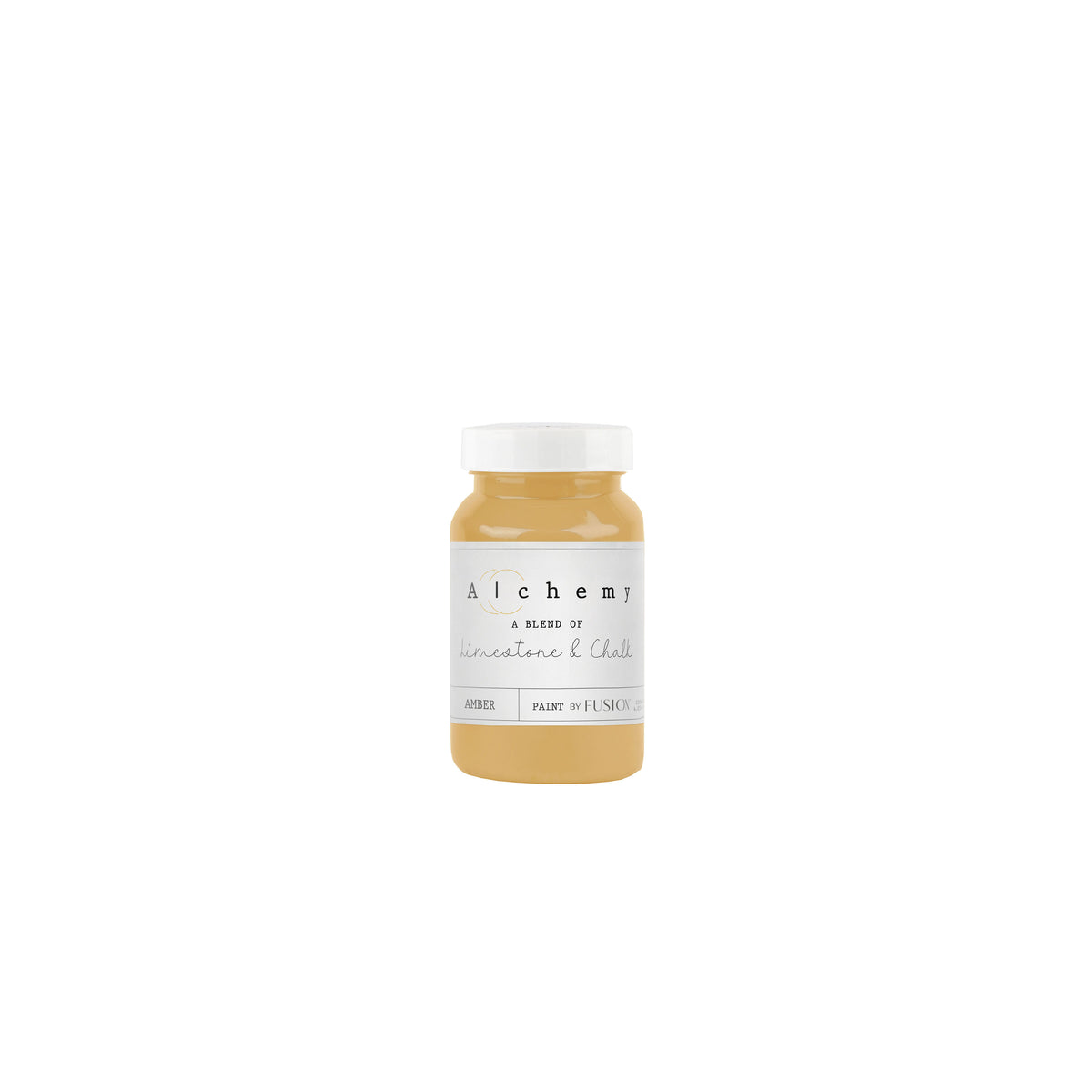 Bote Alchemy by Fusion Amber 120ml, pintura a la tiza oro antiguo con matices óxido, mezcla de limestone y chalk para muebles