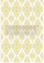 ransfer decorativo Kacha Gold Damask de Redesign with Prima – patrón damasco dorado metálico, 61x89 cm en 2 hojas, Anaqa Design
