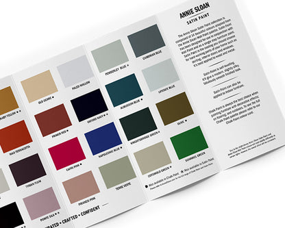 Carta de colores Wall Paint y Satin Paint de Annie Sloan, detalle de página