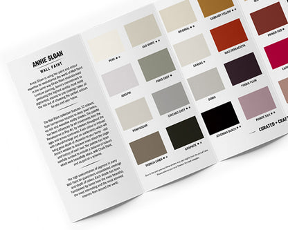 Carta de colores Wall Paint y Satin Paint de Annie Sloan, detalle de página