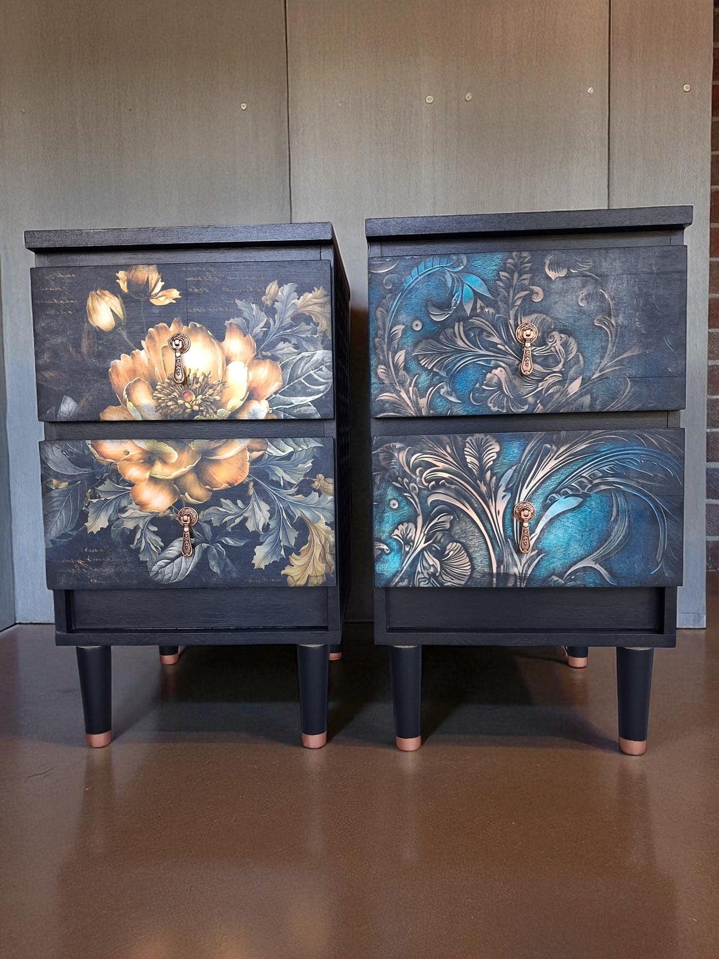 AGOTADO! Mesitas MCM con Frentes Florales – Para Dormitorio o Salón