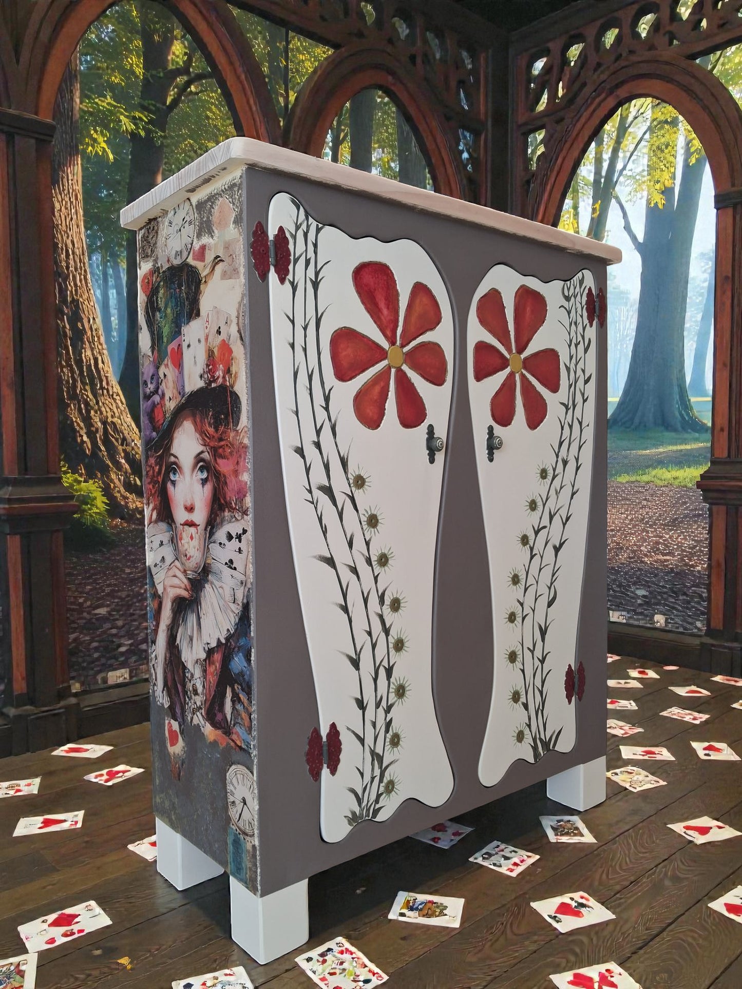 Restored Vintage Dresser Ballet &amp; Flowers