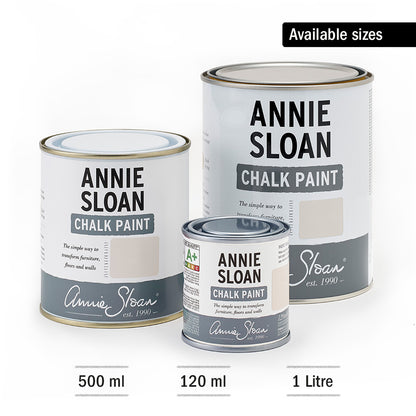 Formatos disponibles de Chalk Paint de Annie Sloan: botes de 120 ml, 500 ml y 1000 ml