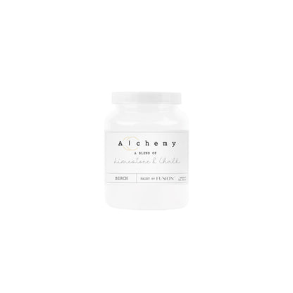 Bote Alchemy by Fusion Birch 500ml, pintura a la tiza blanco roto terroso con subtonos sutiles, mezcla de limestone y chalk para restauración de muebles
