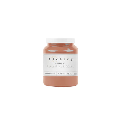 Bote Alchemy by Fusion Terracotta 500ml, pintura a la tiza terracota cálido y terroso, mezcla de limestone y chalk para restauración de muebles