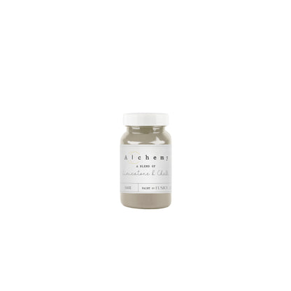 Bote Alchemy by Fusion Sage 120ml, pintura a la tiza verde salvia terroso y sereno, mezcla de limestone y chalk para muebles