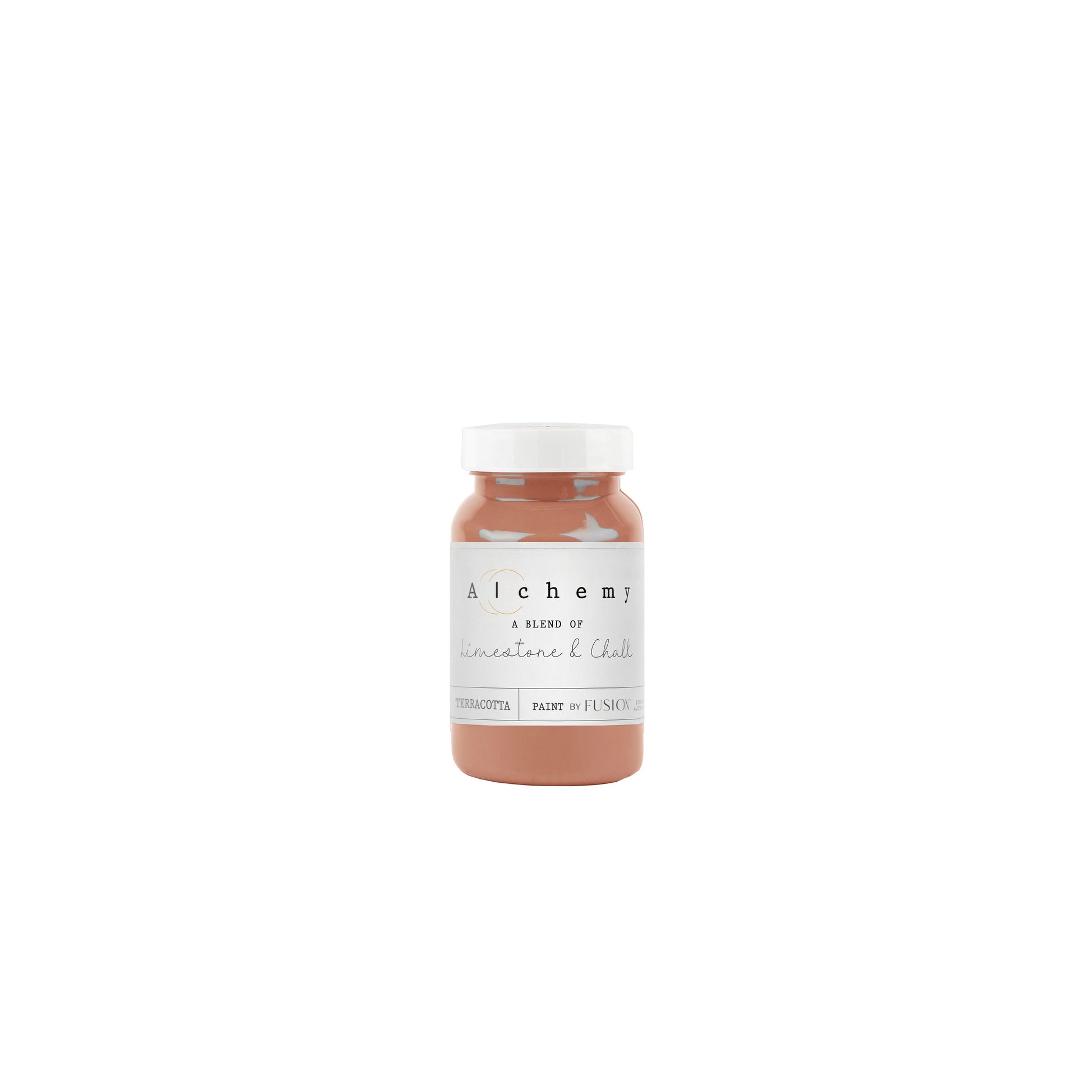 Bote Alchemy by Fusion Terracotta 120ml, pintura a la tiza terracota cálido y terroso, mezcla de limestone y chalk para muebles
