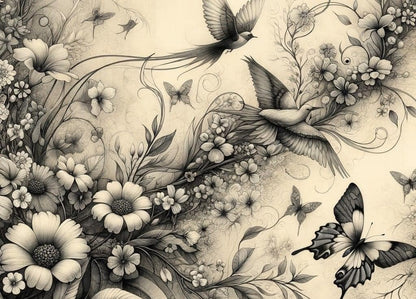 Botanical in Black & White - Mint by Michelle decoupage paper