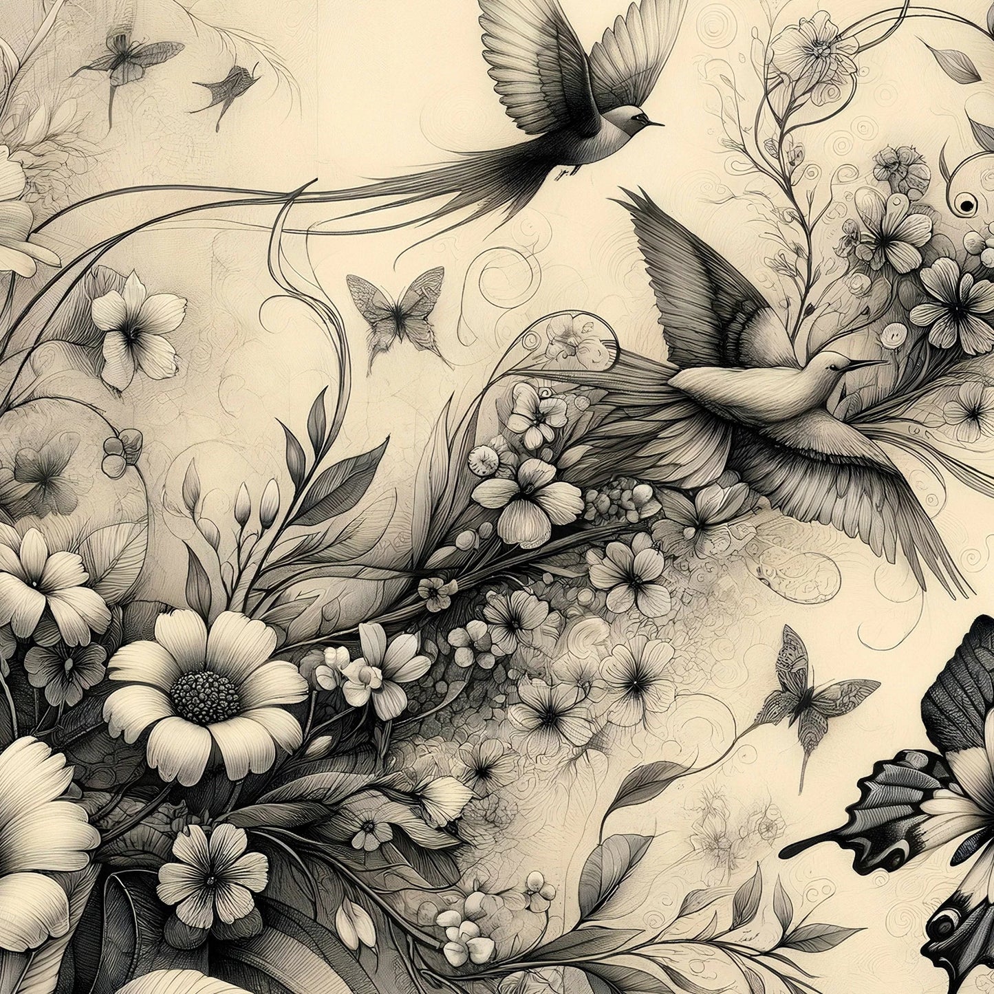 Botanical in Black & White - Mint by Michelle decoupage paper