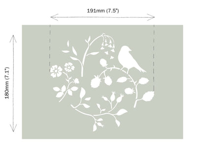Dimensiones del stencil A4 Countryside Bird Annie Sloan