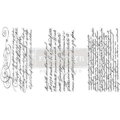 Transferencia decorativa Secret Letter de Re-Design with Prima – diseño de escritura cursiva elegante para muebles y piezas pequeñas | Anaqa Design