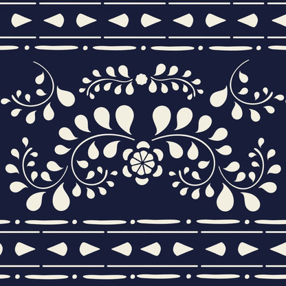 Diseño Faux Bone Inlay pintado en Old White y Oxford Navy. Annie Sloan