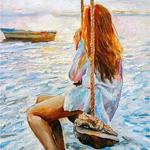 Girl On A Swing - Mint by Michelle decoupage paper