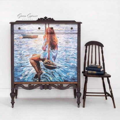 Girl On A Swing - Mint by Michelle decoupage paper