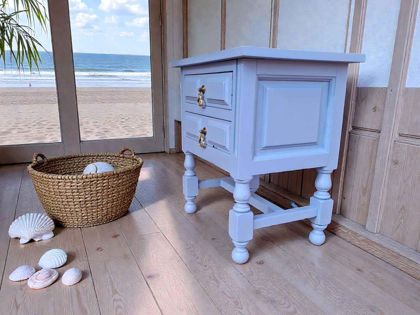 Restaurierter Nachttisch · Rustikale Möbel aus dem 19. Jahrhundert