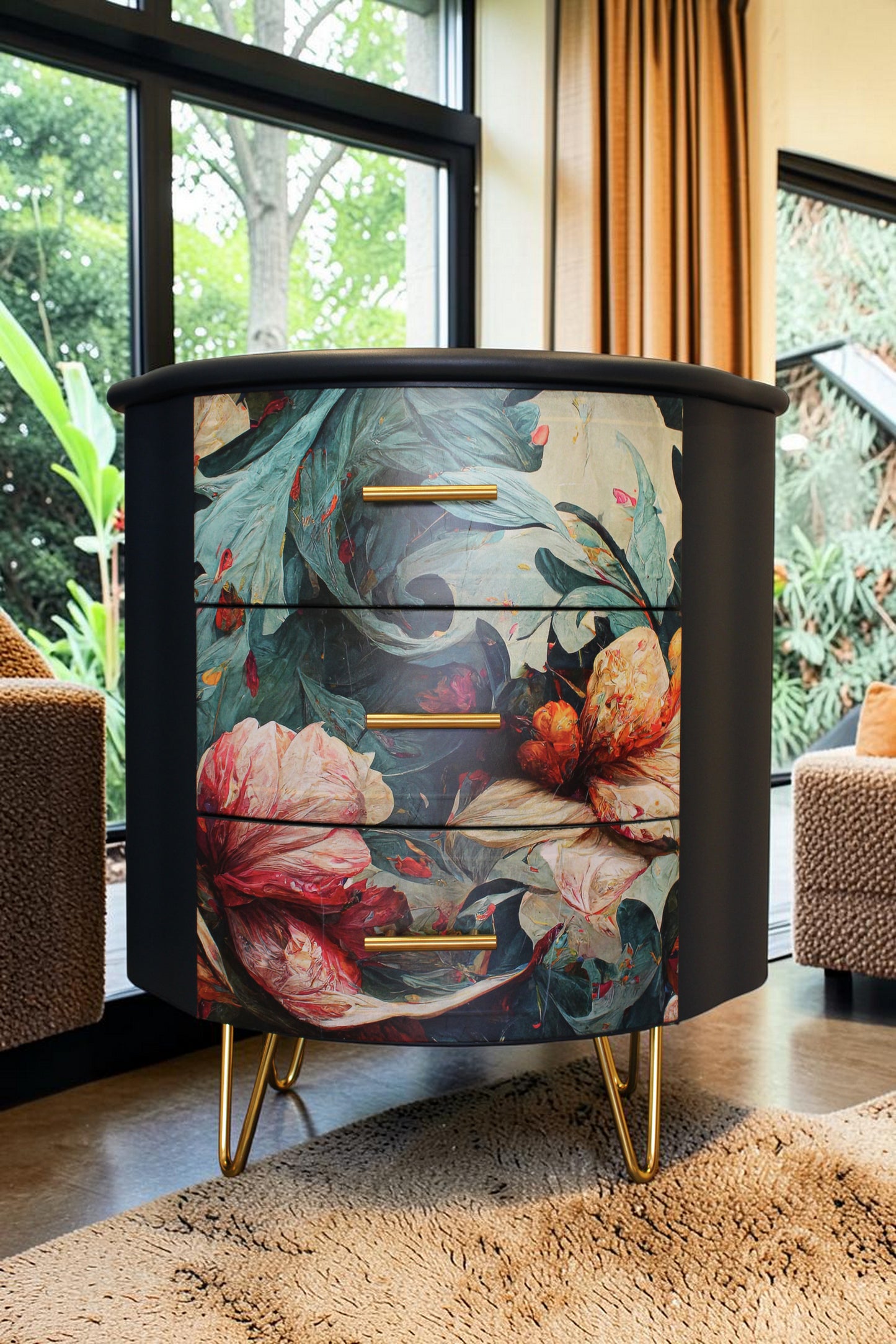 Conjunto de 2 mesitas de noche restauradas a mano - piezas únicas Anaqa Design