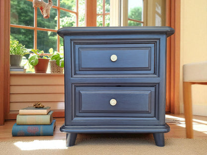 AGOTADO! Mesitas Antiguas Azul Noche – Madera Maciza Restaurada