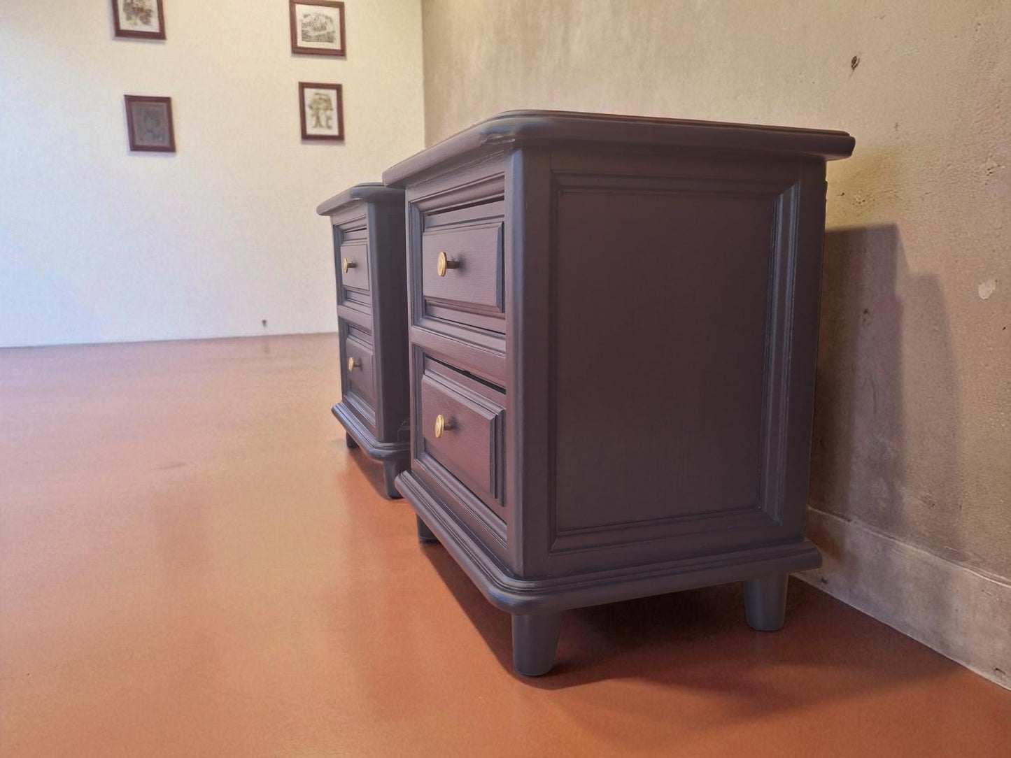 AGOTADO! Mesitas Antiguas Azul Noche – Madera Maciza Restaurada