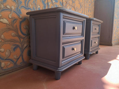 AGOTADO! Mesitas Antiguas Azul Noche – Madera Maciza Restaurada