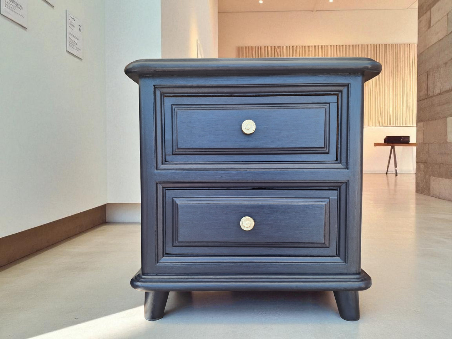 AGOTADO! Mesitas Antiguas Azul Noche – Madera Maciza Restaurada