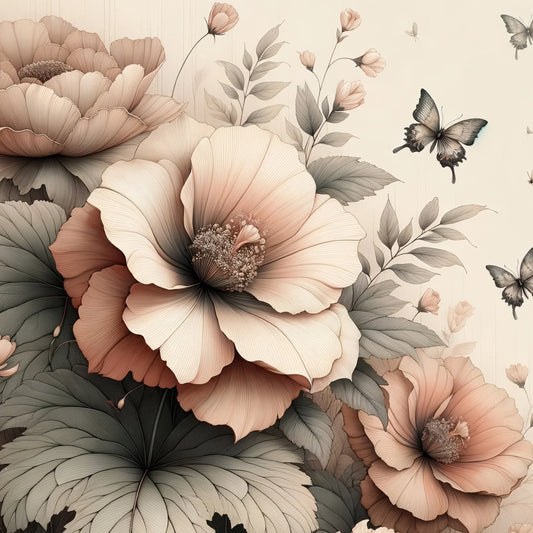Papel decoupage Peach Petals de Mint by Michelle para restauración de muebles 