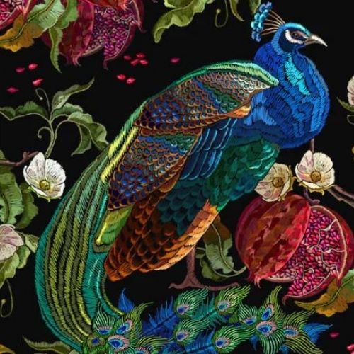 Peacock Reversed - Mint by Michelle decoupage paper