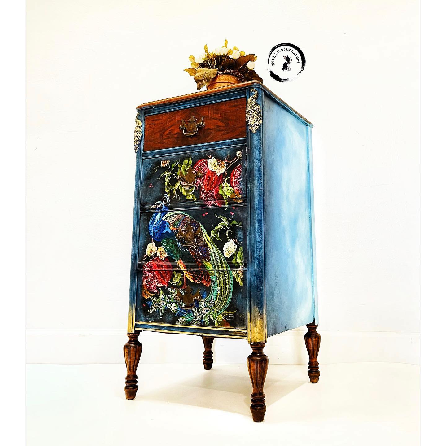 Peacock - Mint by Michelle decoupage paper