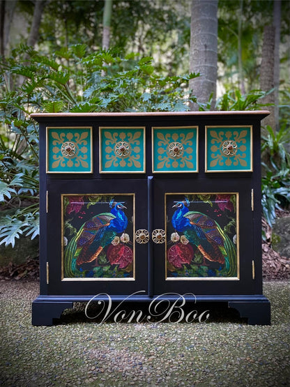 Peacock Reversed - Mint by Michelle decoupage paper