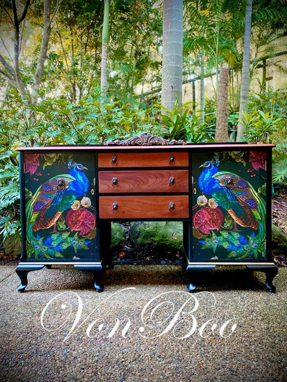 Peacock Reversed - Mint by Michelle decoupage paper