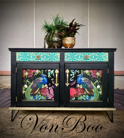 Peacock Reversed - Mint by Michelle decoupage paper