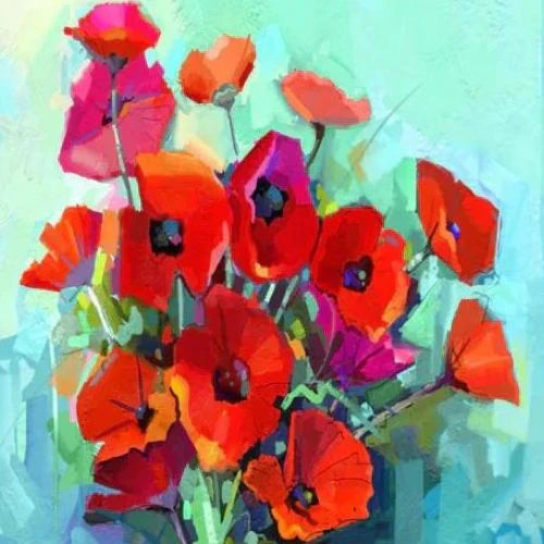 Poppies - Mint by Michelle decoupage paper