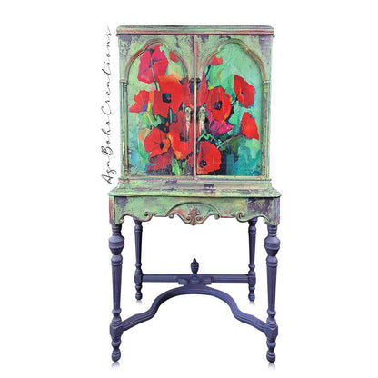 Poppies - Mint by Michelle decoupage paper