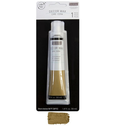 Decor Wax Eternal de Re-Design with Prima - cera decorativa dorada en tubo de 50 ml con muestra de color - acabado metálico dorado para muebles y decoración
