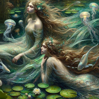 Song of the Water Spirits - Mint by Michelle decoupage paper