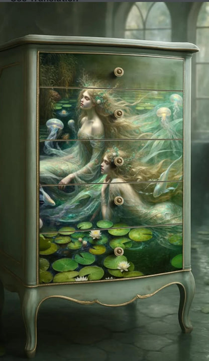 Song of the Water Spirits - Mint by Michelle decoupage paper