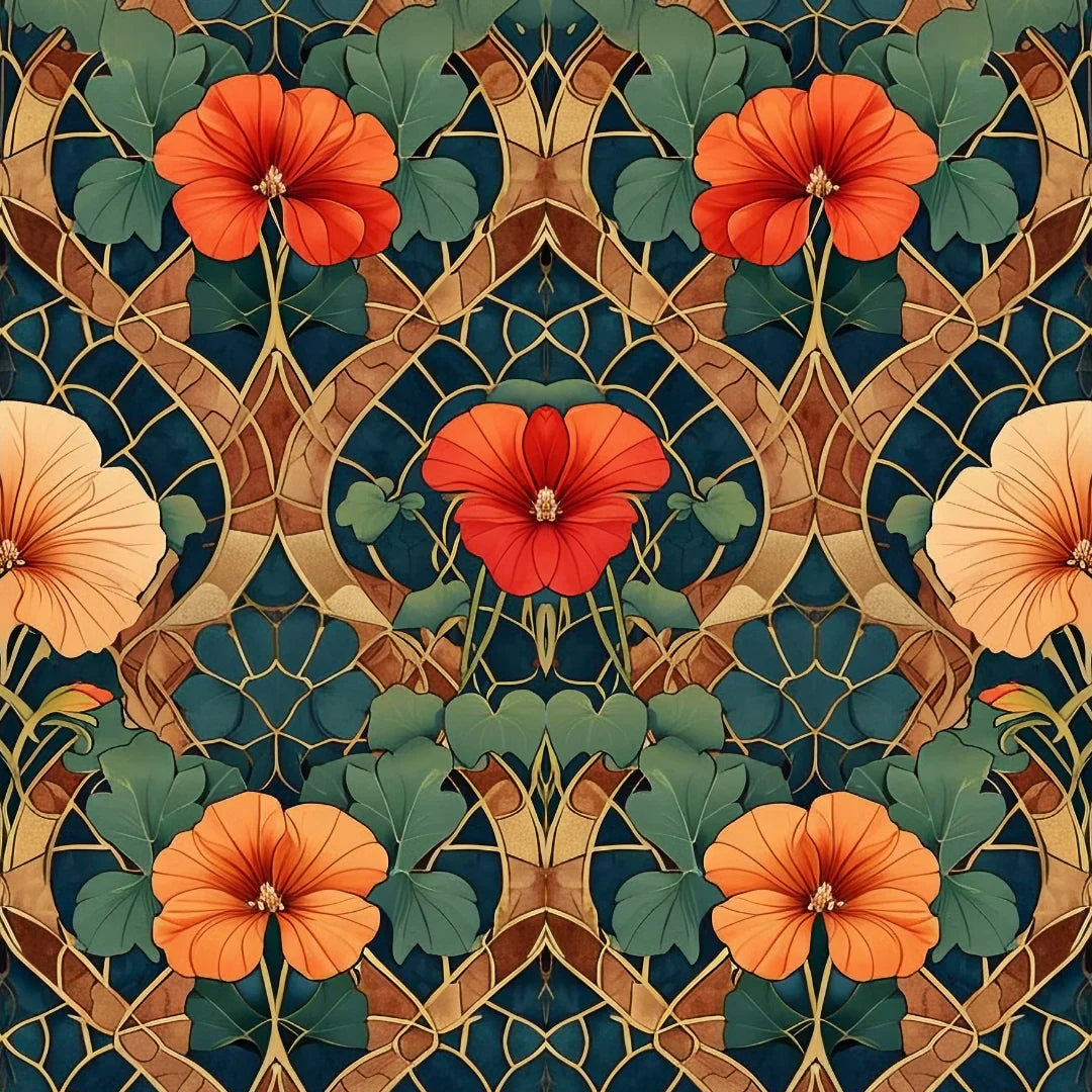 Stained Glass Blossoms - Mint by Michelle decoupage paper