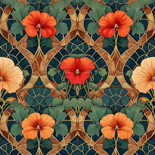 Stained Glass Blossoms - Mint by Michelle decoupage paper