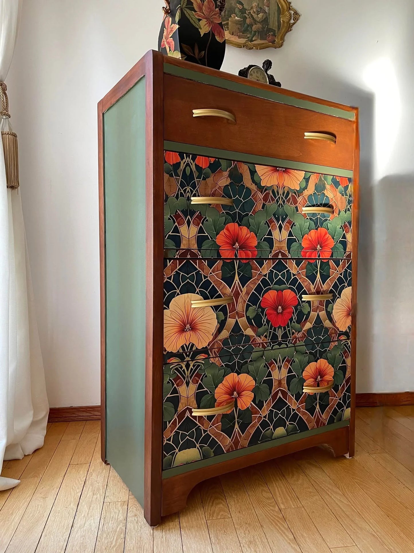 Stained Glass Blossoms - Mint by Michelle decoupage paper