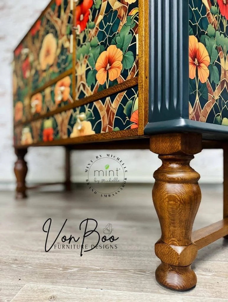 Stained Glass Blossoms - Mint by Michelle decoupage paper