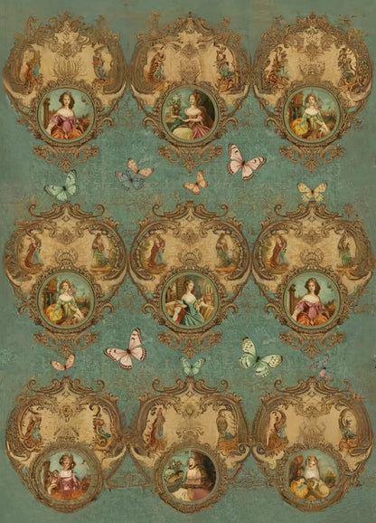 Versailles on Repeat - Mint by Michelle decoupage paper
