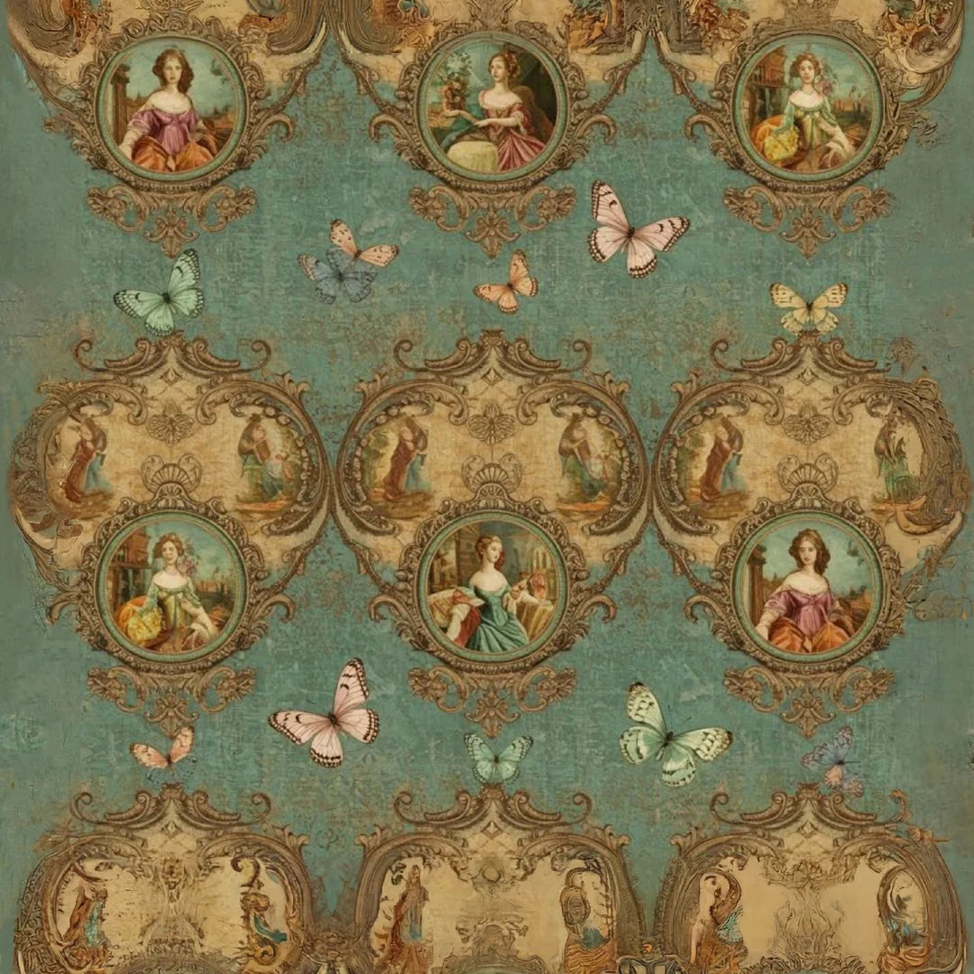 Versailles on Repeat - Mint by Michelle decoupage paper