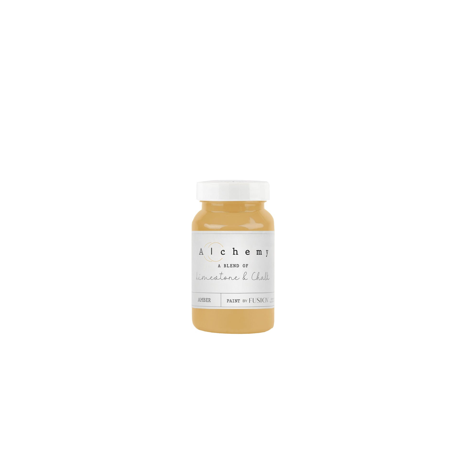 Bote Alchemy by Fusion Amber 120ml, pintura a la tiza oro antiguo con matices óxido, mezcla de limestone y chalk para muebles