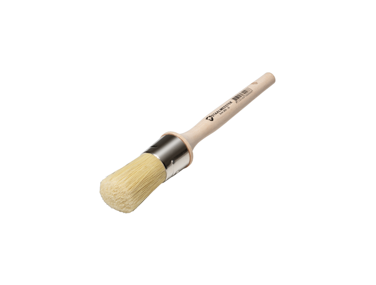 Brocha natural redonda Staalmeester® con cerdas Chunking para cera, milk paint y stencil
