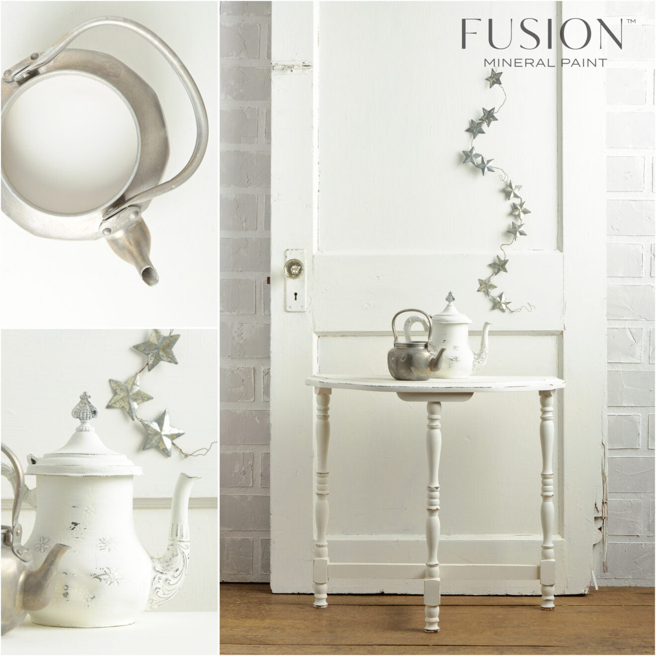 Muebles restaurados con Fusion Mineral Paint Casement blanco cálido