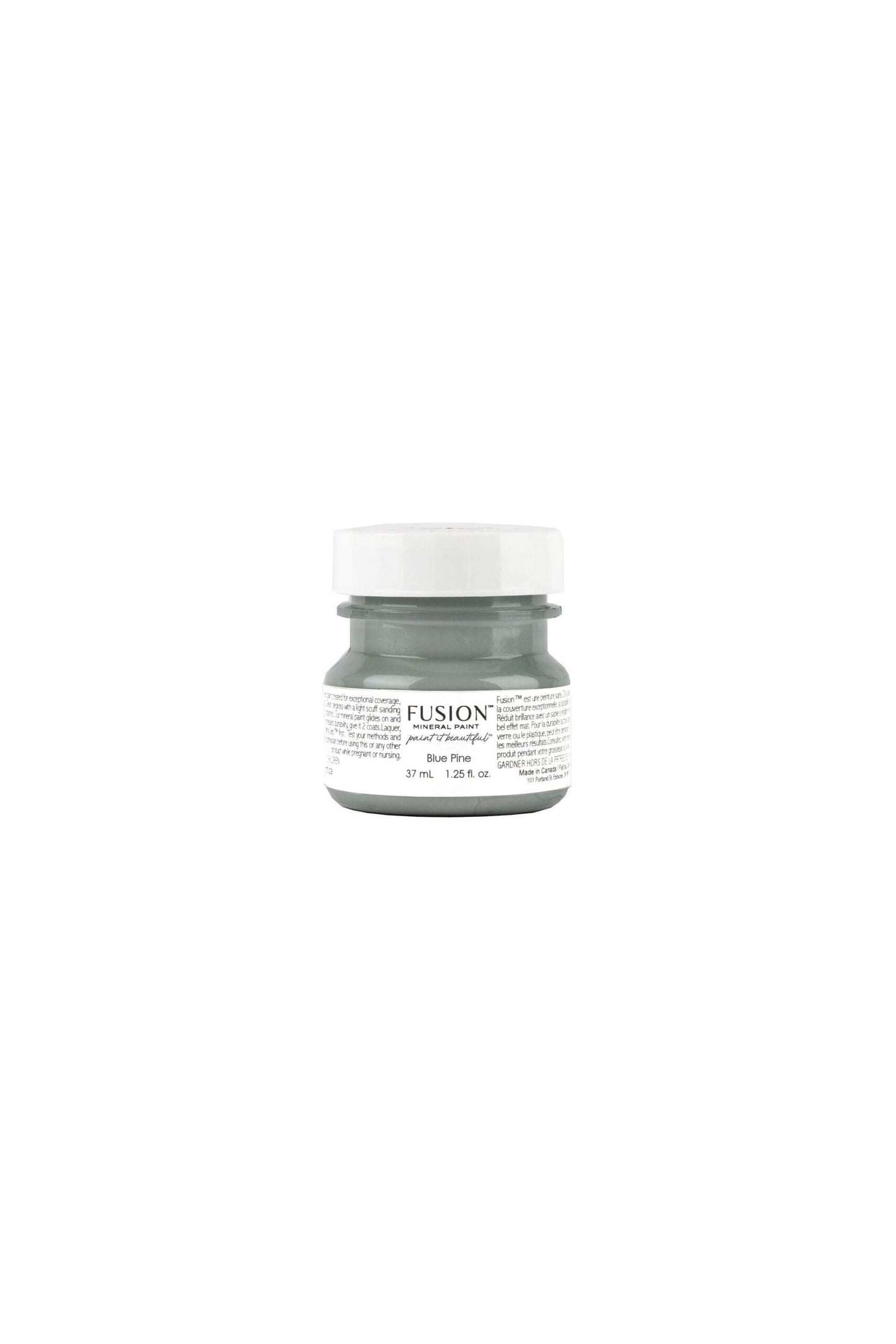 Muestra de color Fusion Mineral Paint Blue Pine 37ml, tono azul-verde con matiz gris