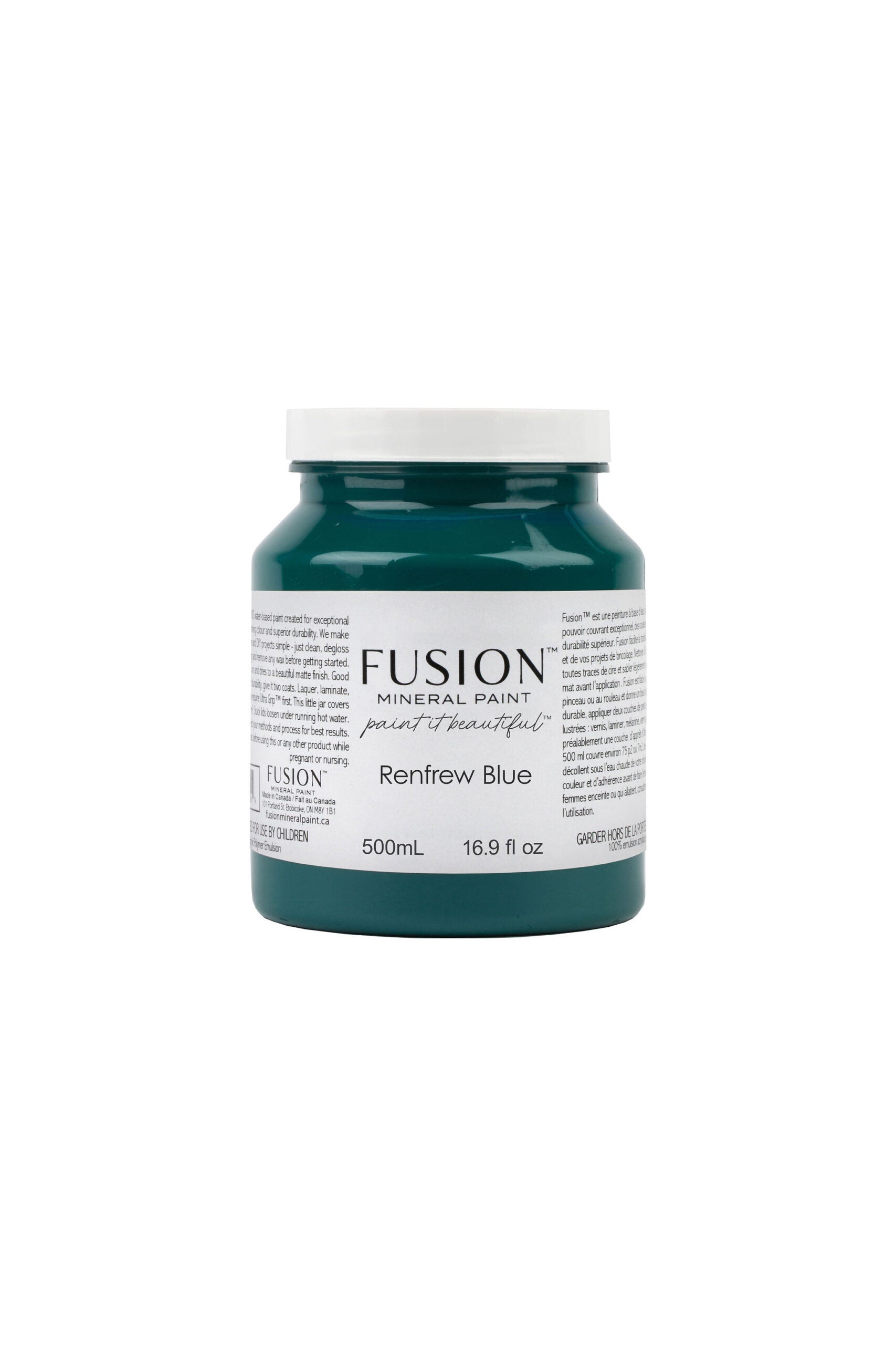 Bote Fusion Mineral Paint Renfrew Blue azul turquesa oscuro 37ml 500ml